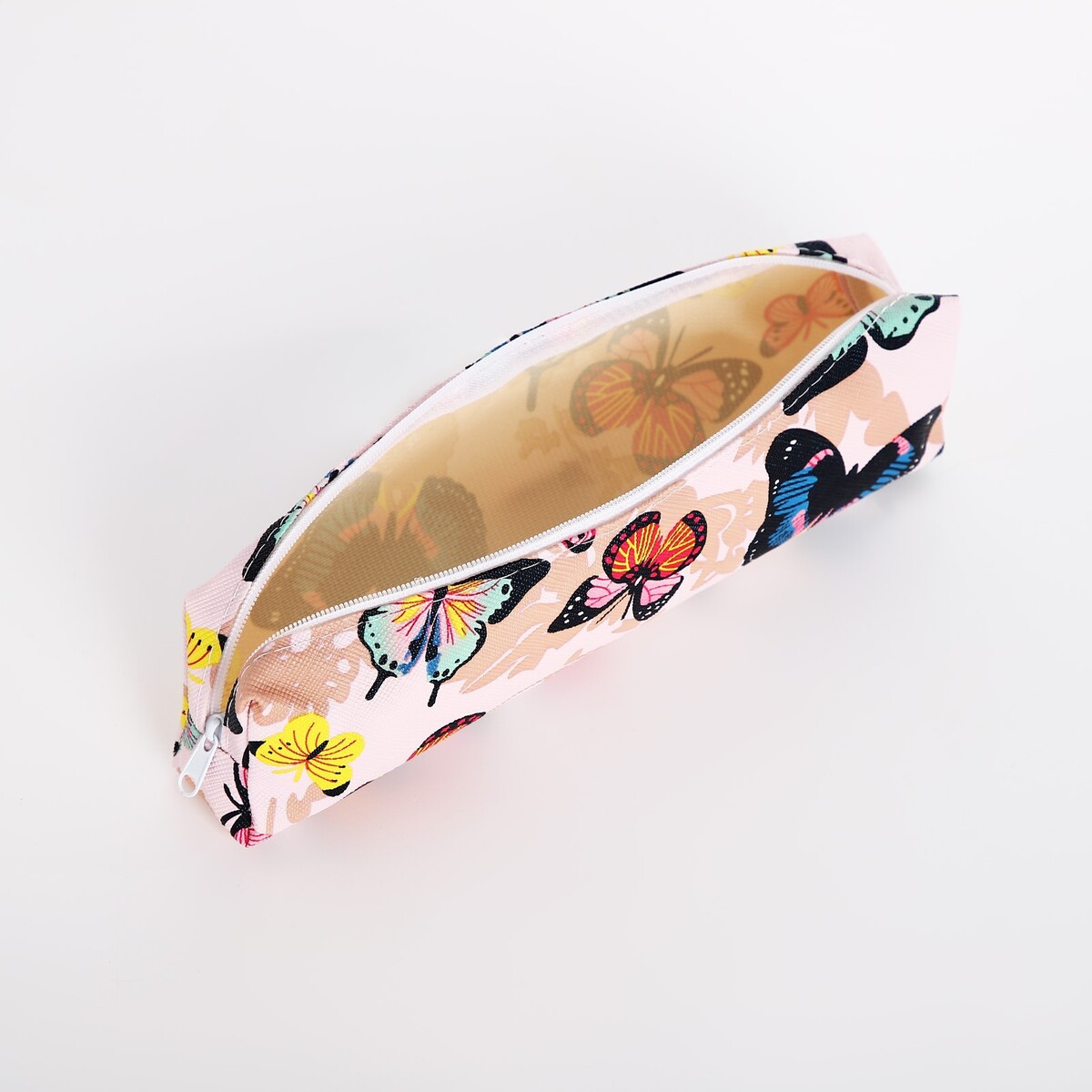 фото Косметичка-пенал на молнии, цвет розовый no brand