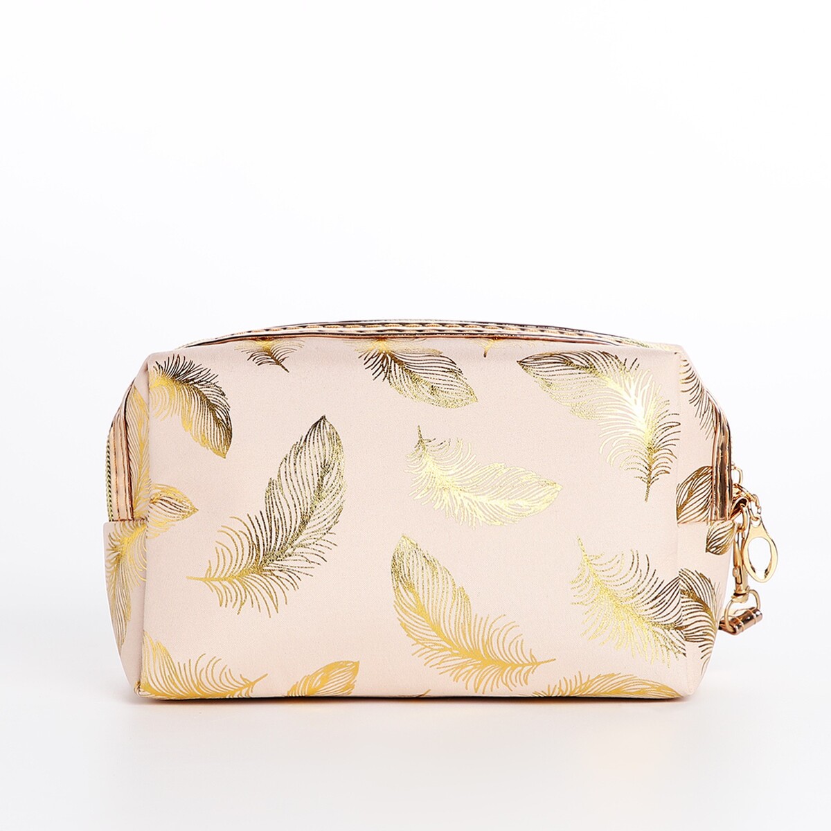 фото Косметичка на молнии, цвет бежево-розовый no brand