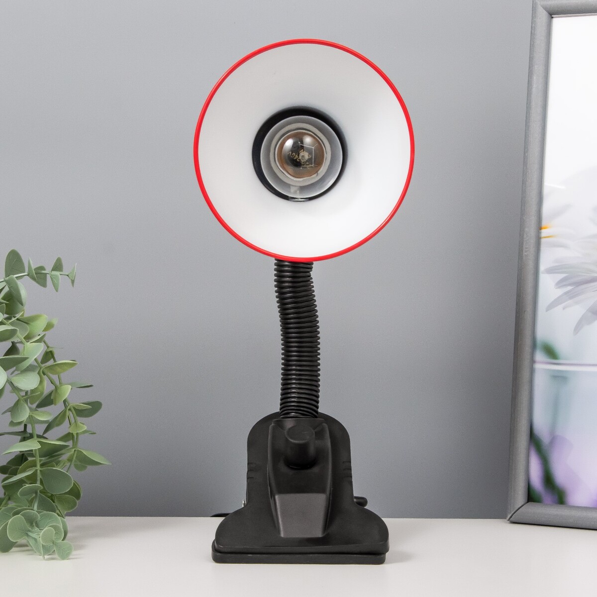 фото Лампа настольная е27, светорегулятор (220в) красная (108а) risalux