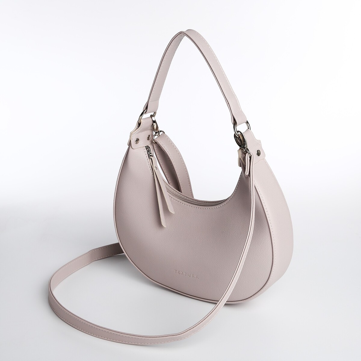 фото Сумка женская textura, багет, маленький размер, цвет бежевый