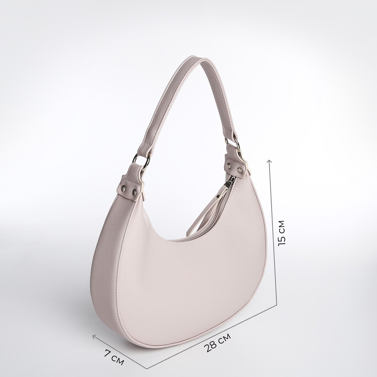 фото Сумка женская textura, багет, маленький размер, цвет бежевый