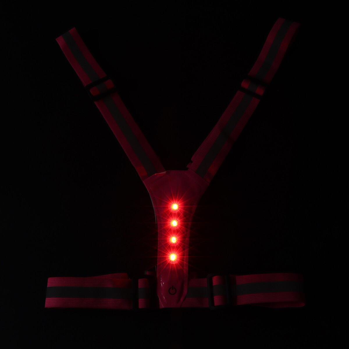 фото Жилет сигнальный, светоотражающий с регулируемым размером, розовый, led сигнал, 4 режима torso