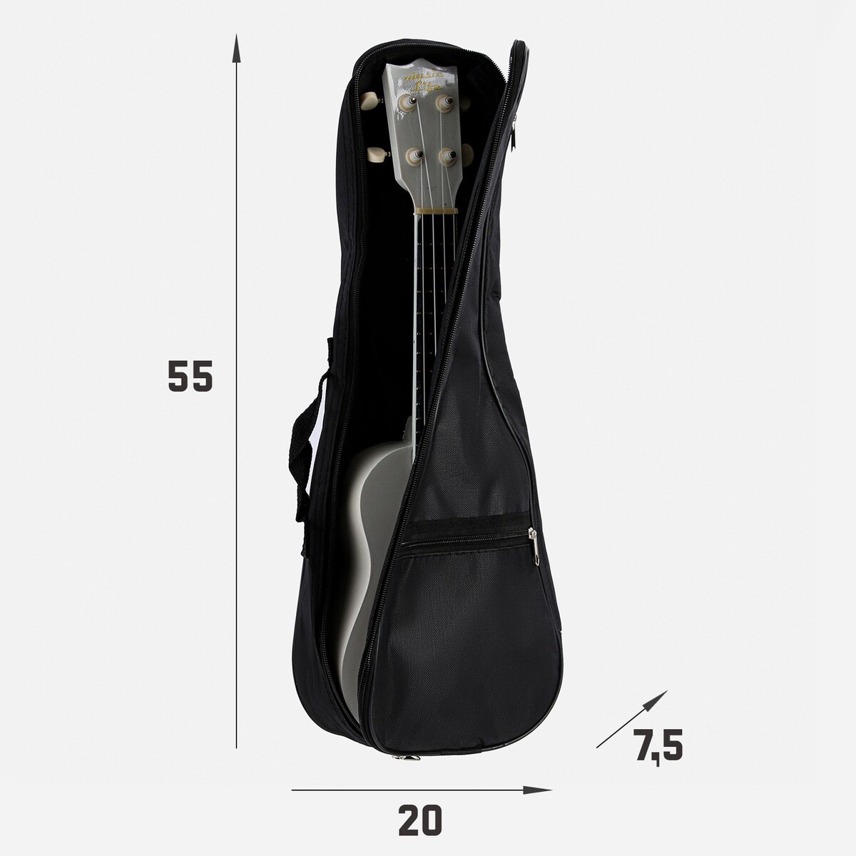 фото Чехол для укулеле сопрано, черный, 59 х 21 см, утепленный music life