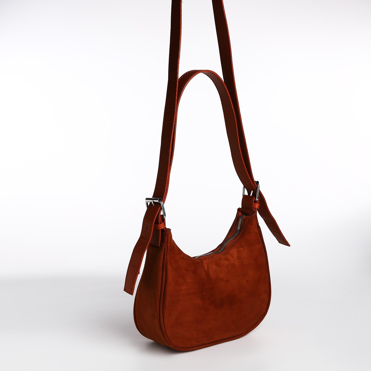 фото Сумка женская на молнии, цвет коричневый no brand