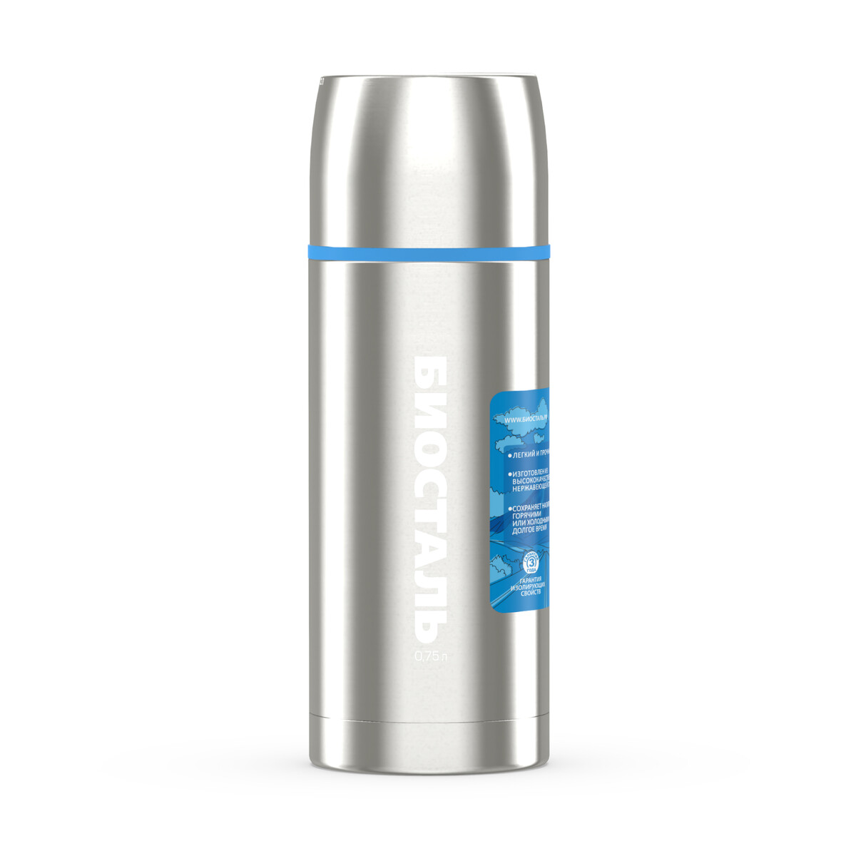 фото Термос нерж 0,75 узкое горло термочехол biostal