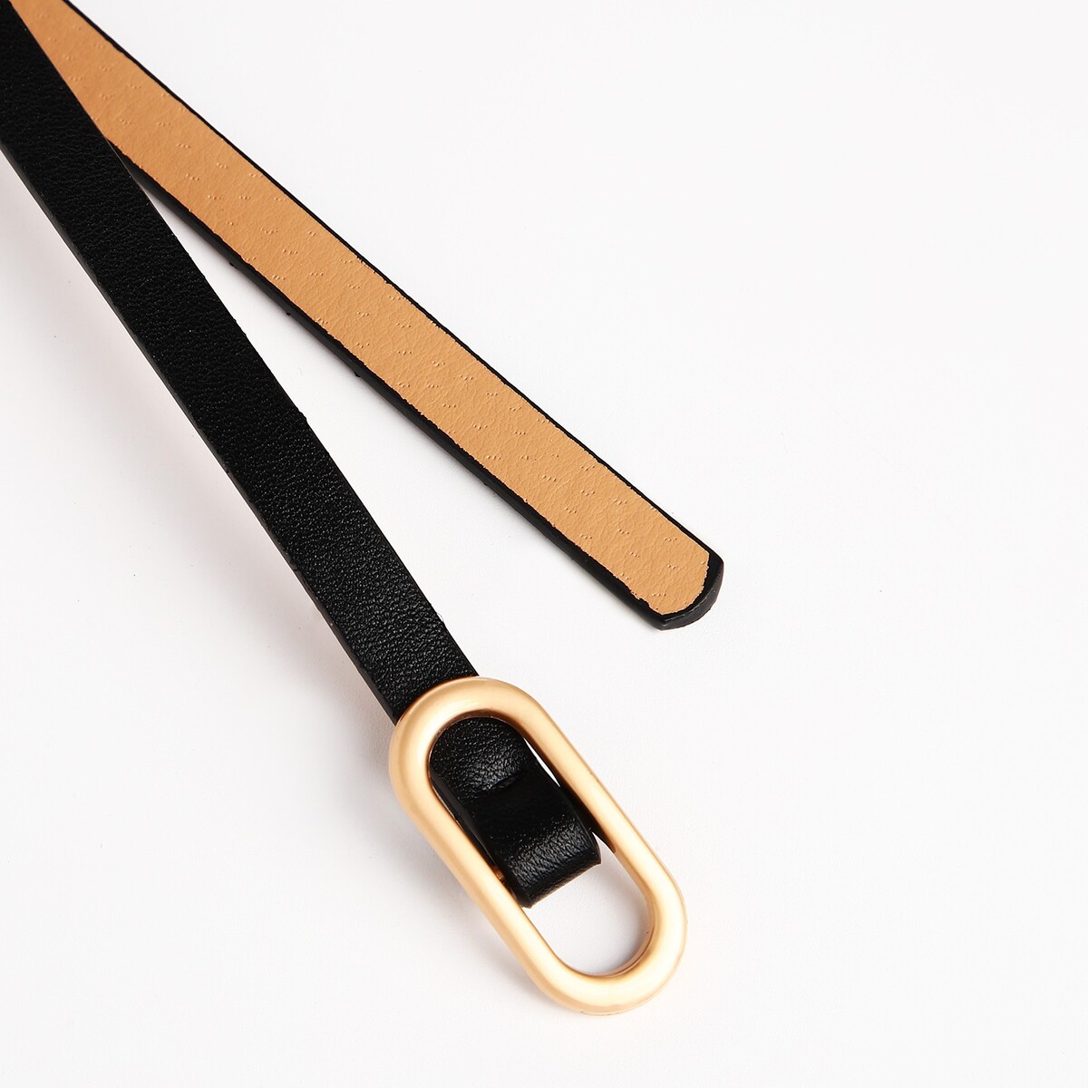 фото Ремень женский, ширина 0.8 см, пряжка металл, цвет черный no brand