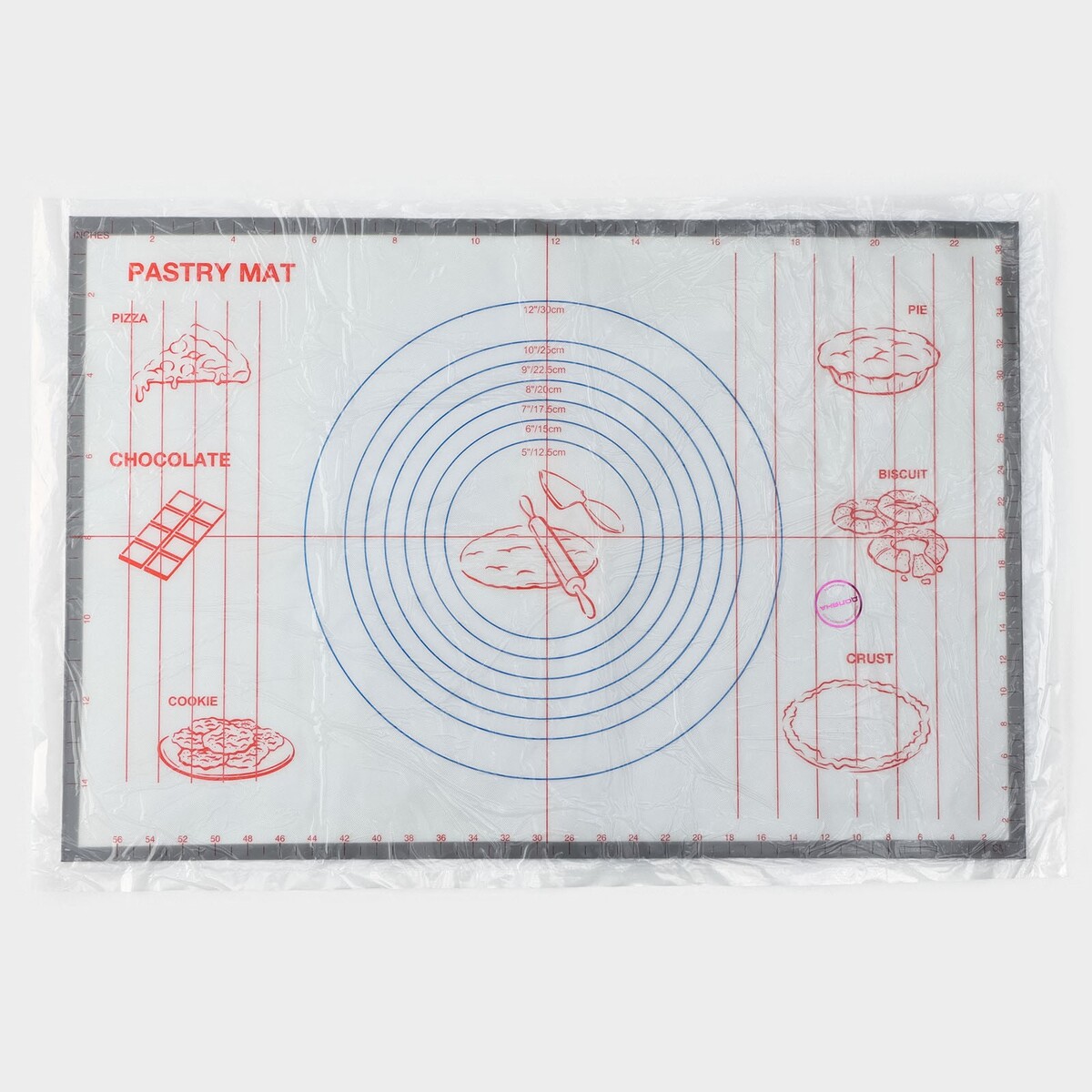 фото Силиконовый коврик с разлиновкой армированный доляна, 60×40,5 см