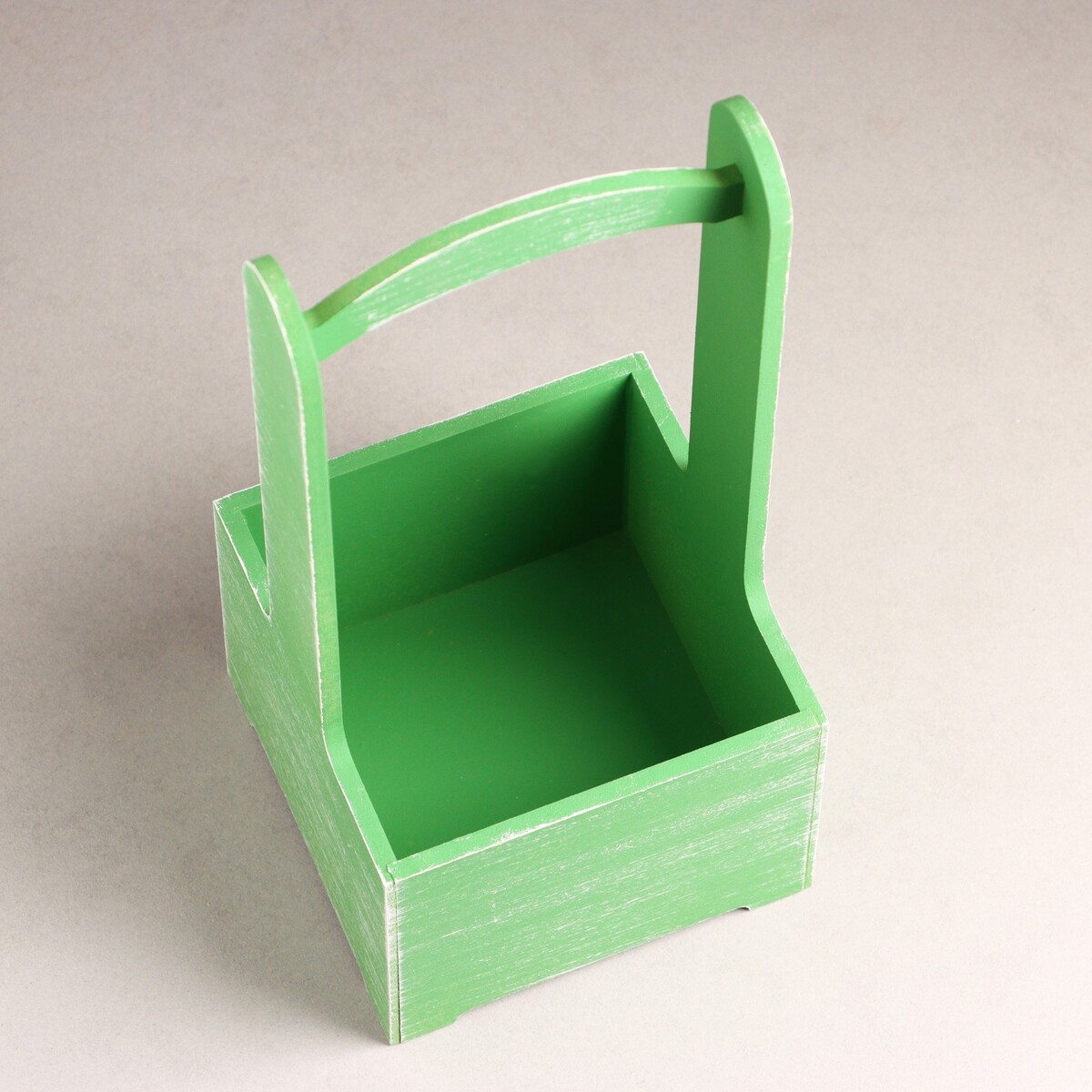 фото Кашпо - ящик деревянный 13,5х13,5х30 см зеленый прованс дарим красиво