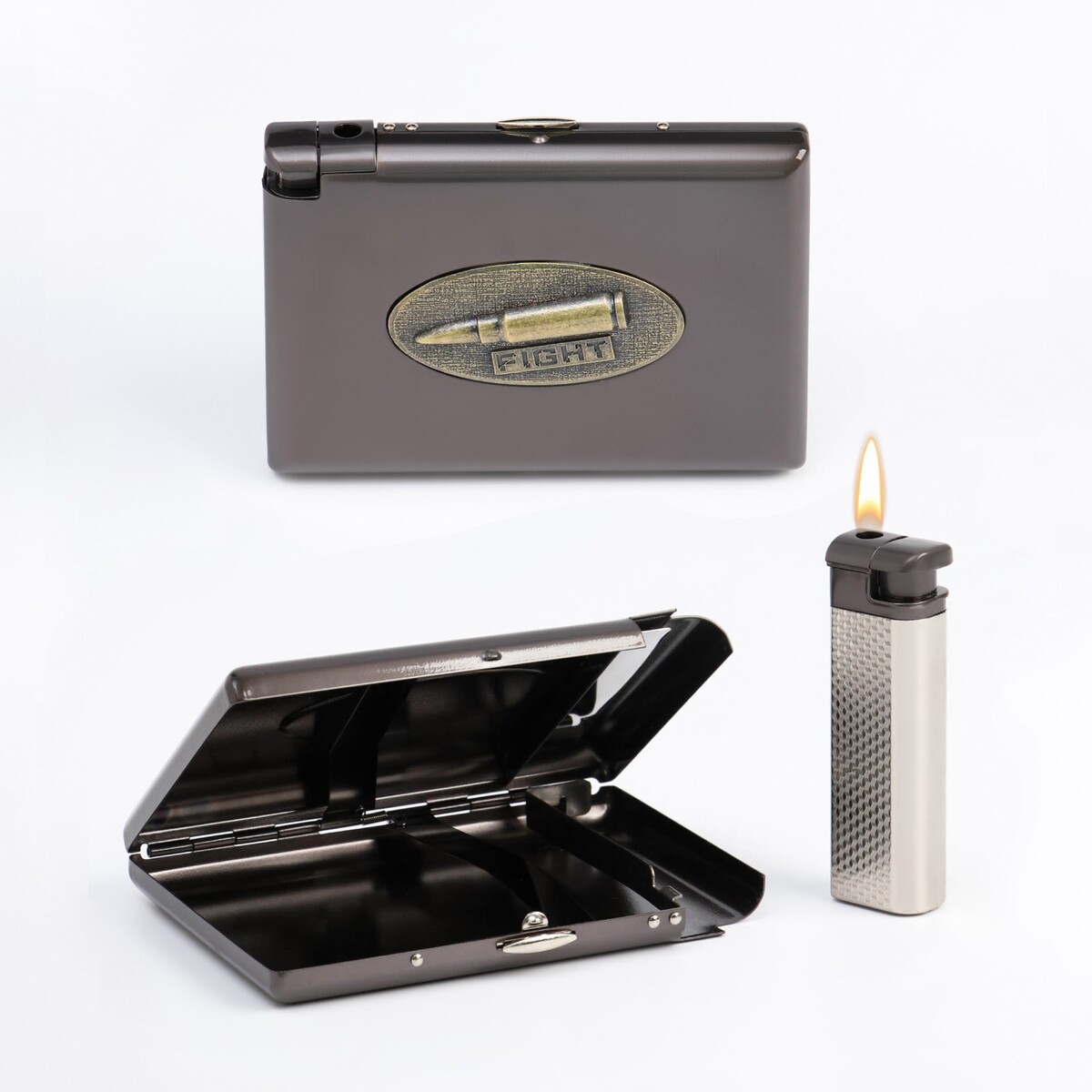 Портсигар с газовой зажигалкой 
Портсигар с газовой зажигалкой