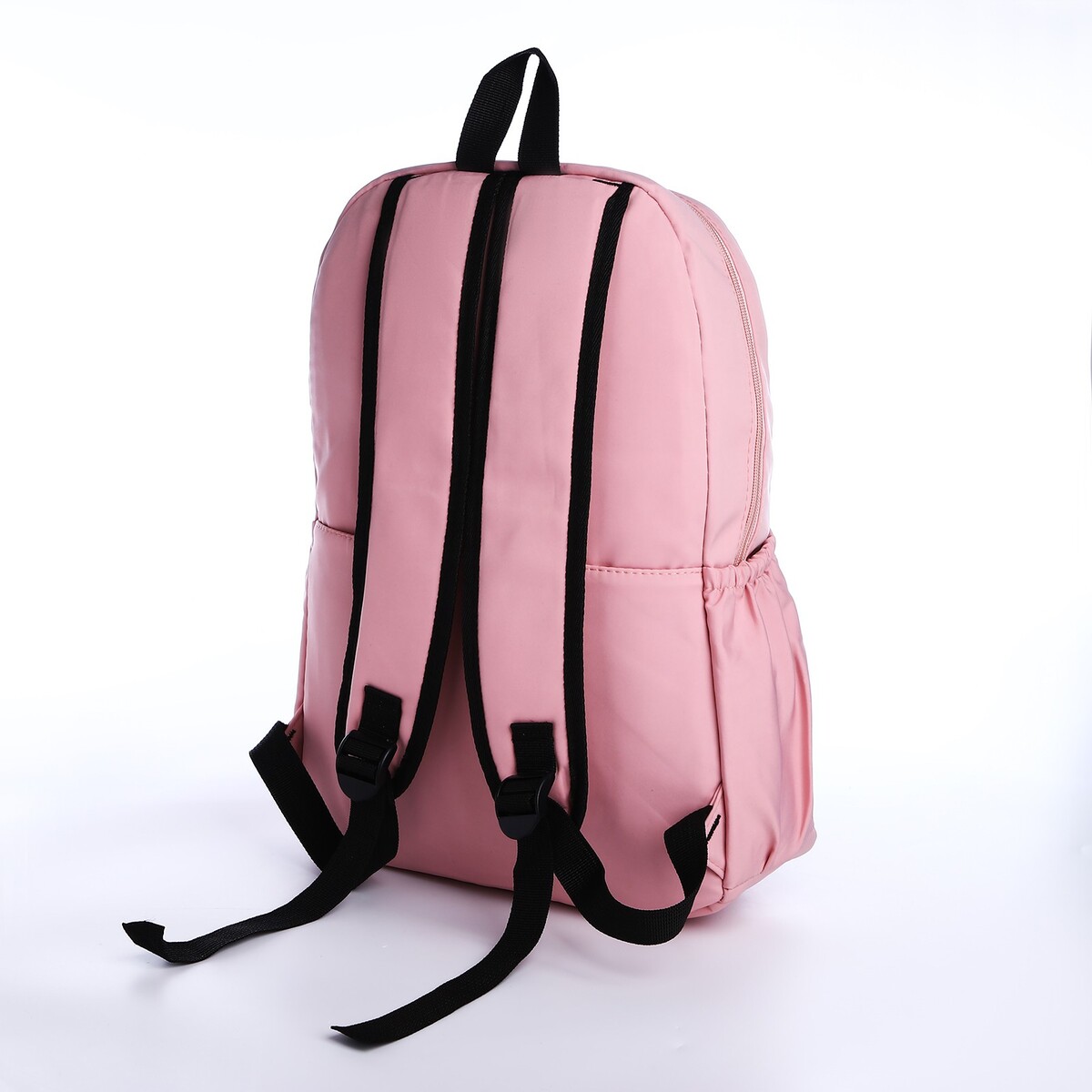 фото Рюкзак школьный из текстиля на молнии, 3 кармана, цвет розовый no brand