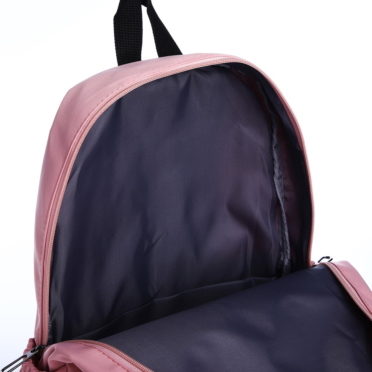 фото Рюкзак школьный из текстиля на молнии, 3 кармана, цвет розовый no brand