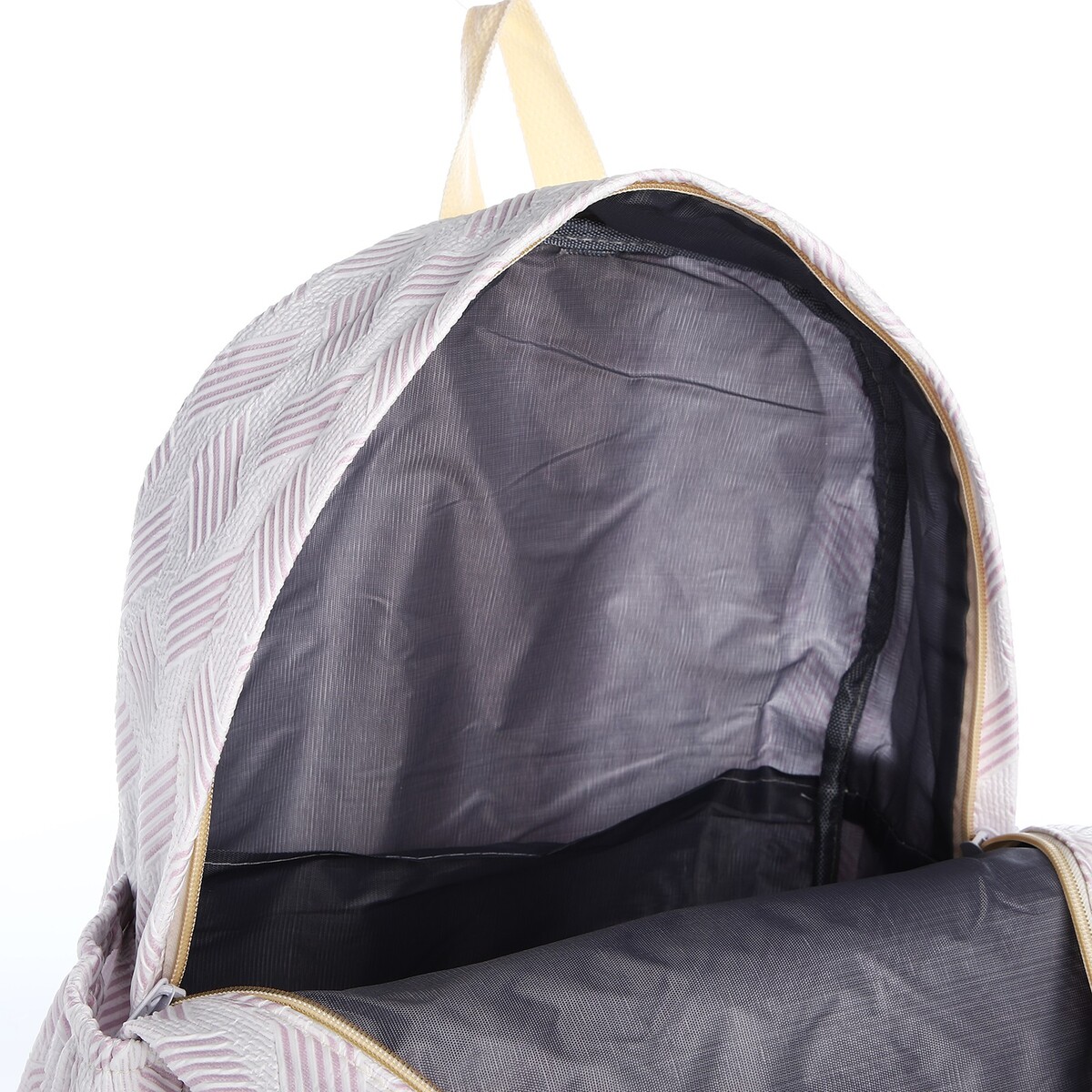 фото Рюкзак школьный из текстиля на молнии, 3 кармана, цвет сиреневый no brand