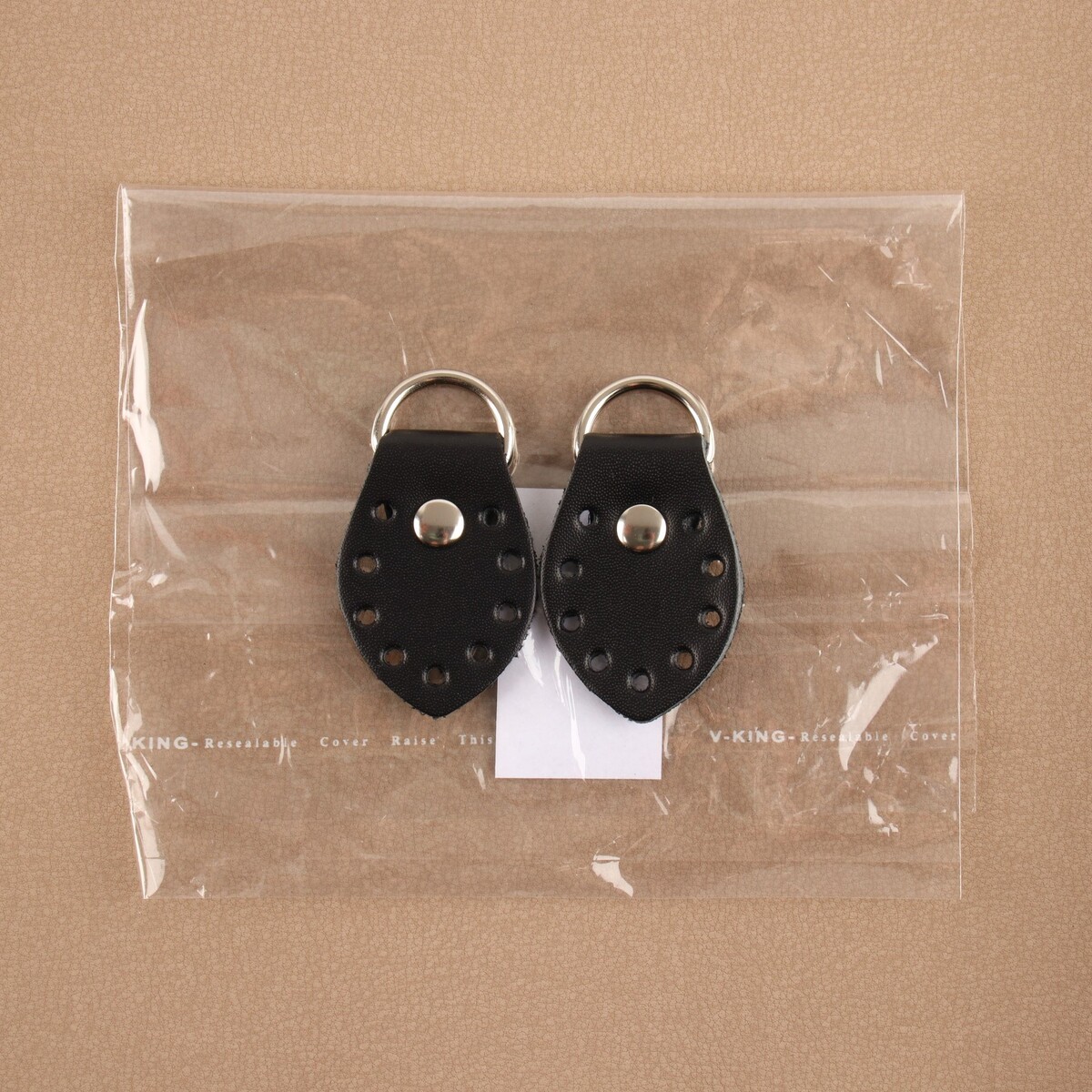 фото Петля пришивная для сумки, с полукольцом, пара, 6 × 3,5 см, цвет черный/никель no brand