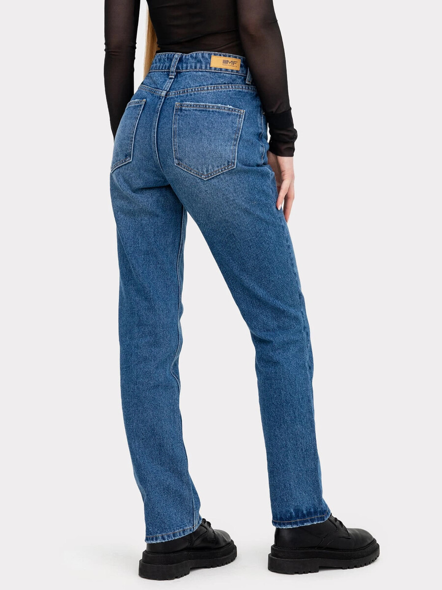 фото Брюки женские джинсовые в синем цвете mark formelle