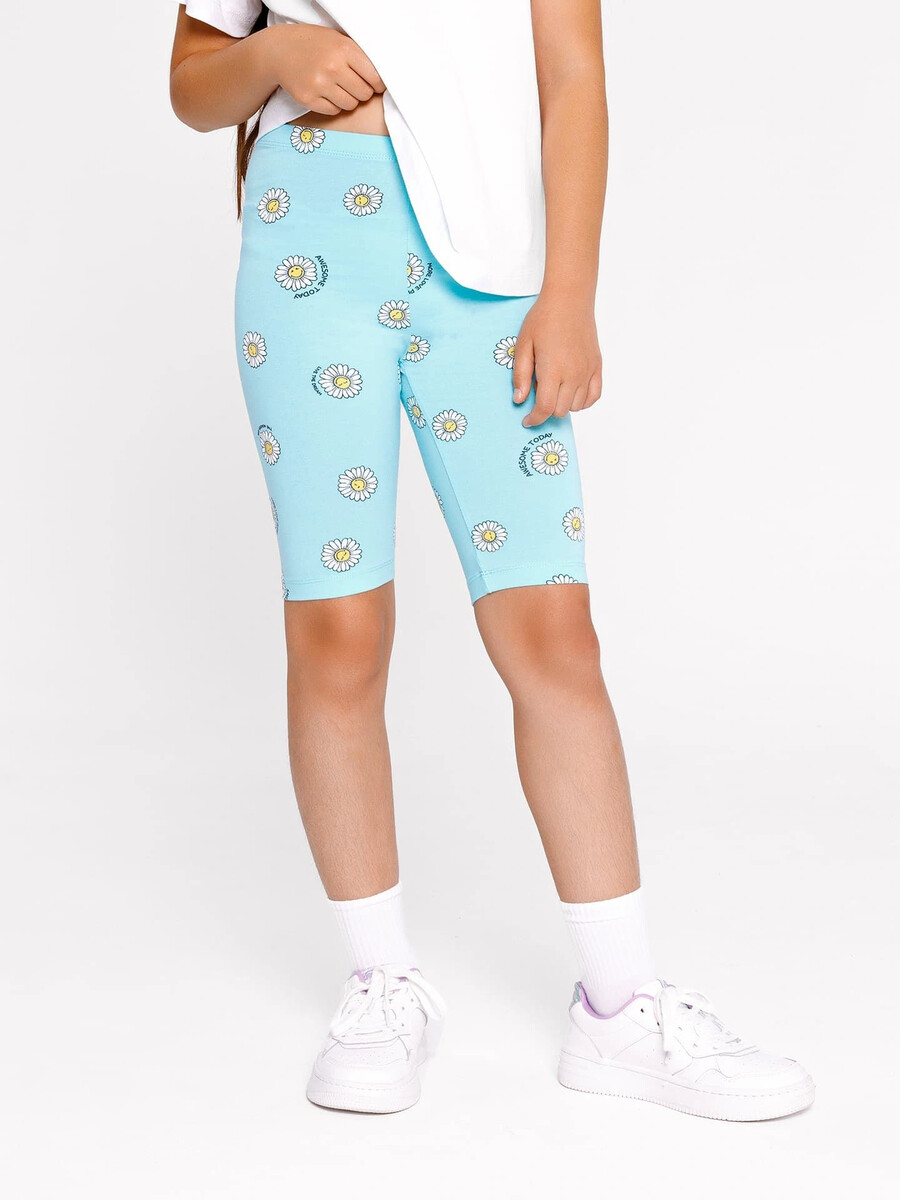 фото Велосипедки для девочек голубые с принтом mark formelle