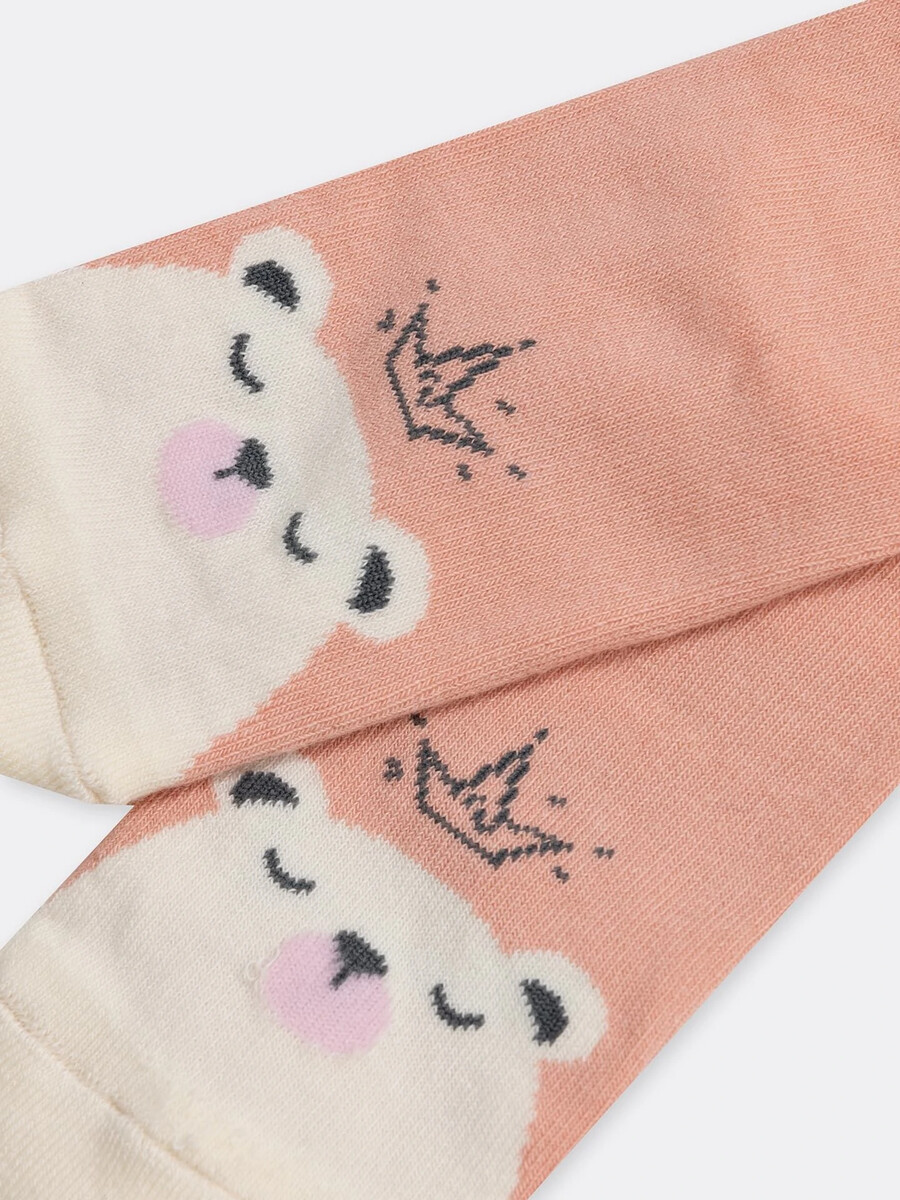 фото Детские махровые носки персикового цвета с белыми мишками mark formelle