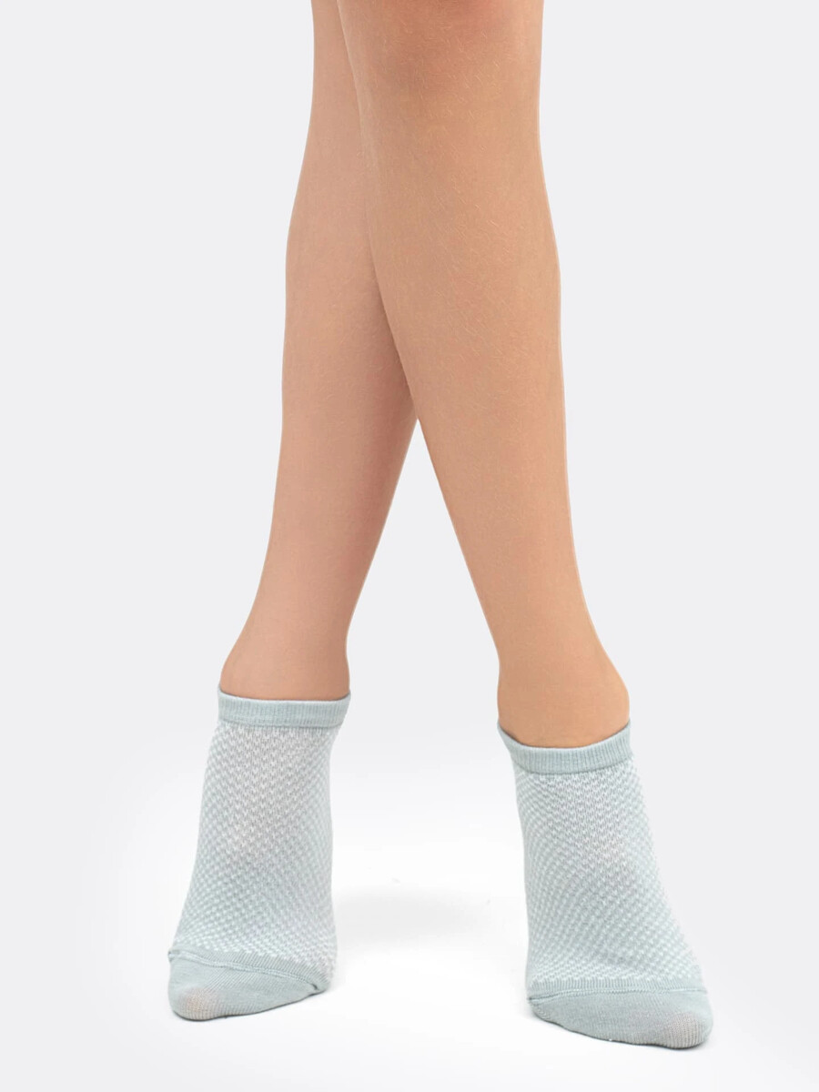 фото Короткие детские носки светло-оливкового цвета с сеткой mark formelle
