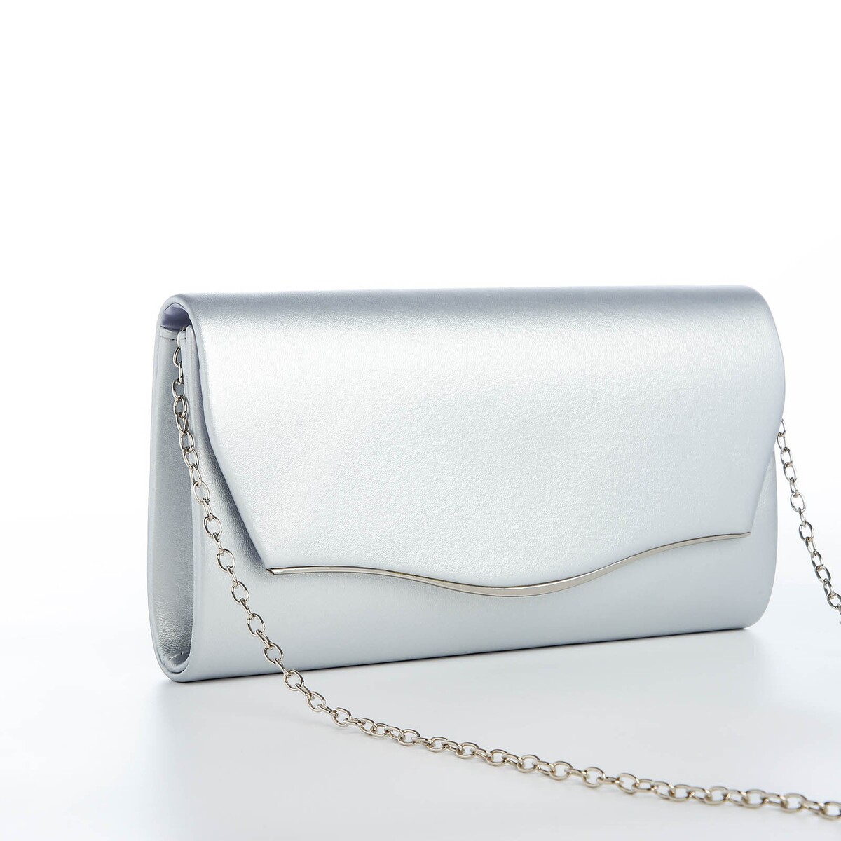 фото Сумка-клатч на магните, цвет серебряный no brand