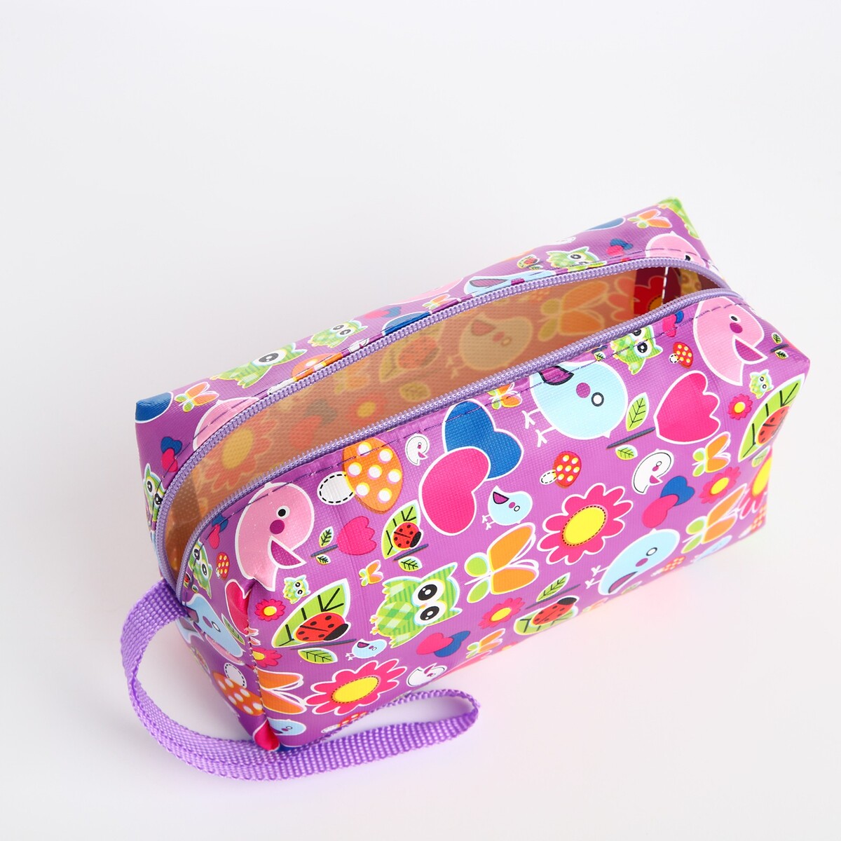 фото Косметичка на молнии, цвет фиолетовый no brand