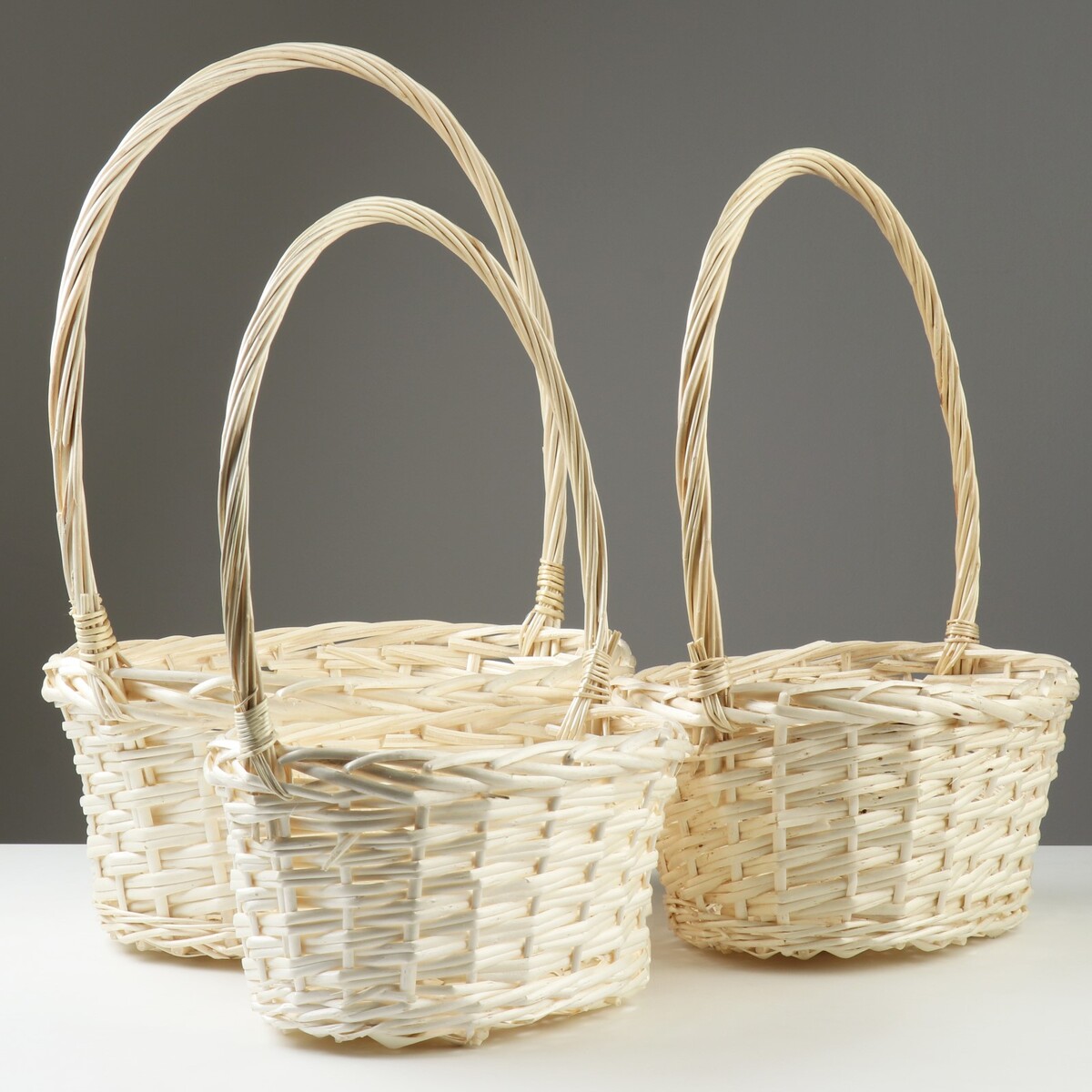Набор корзин плетеных, 36x27x16/50 см, 31x23x14/45 см, 26x18x13/40 см, 3 шт, ива
Набор корзин плетеных, 36x27x16/50 см, 31x23x14/45 см, 26x18x13/40 см, 3 шт, ива