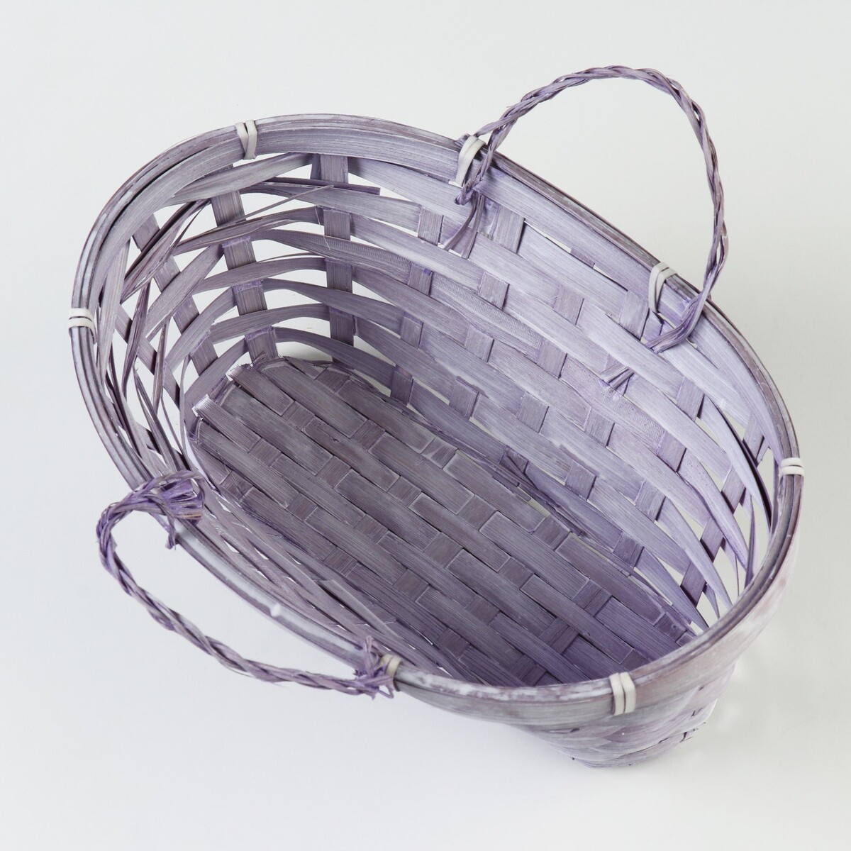 фото Корзина плетеная, d26 х 13 х 11 см, фиолетовая, бамбук no brand