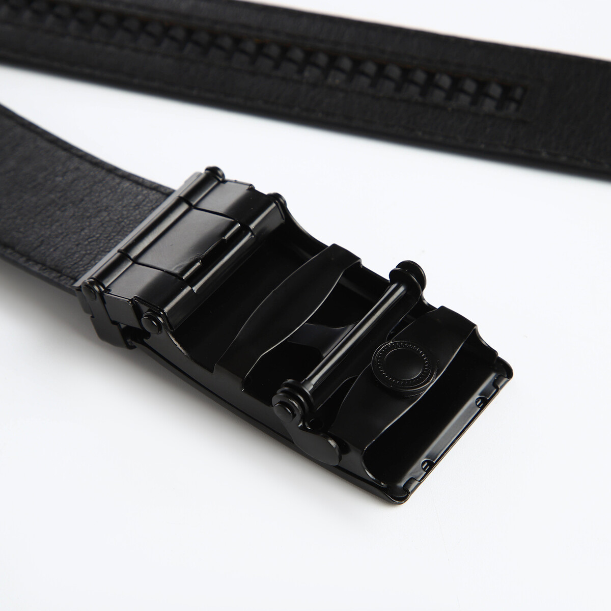 фото Ремень мужской, ширина 3.5 см, пряжка автомат, цвет черный no brand