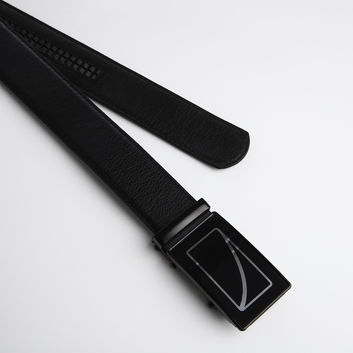 фото Ремень мужской, ширина 3.5 см, пряжка автомат, цвет черный no brand