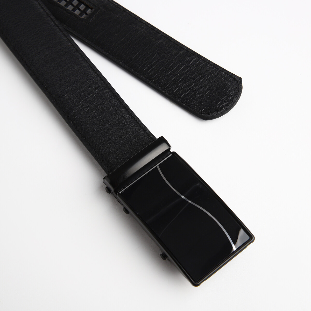 фото Ремень мужской, ширина 3.5 см, пряжка автомат, цвет черный no brand