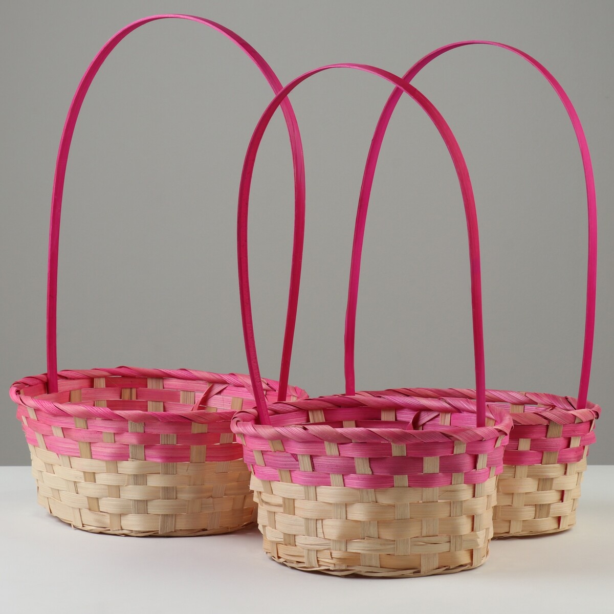Набор корзин, 27x21x10/38 см, 24x19x10/36 см, 22x18x10/34 см, 3 шт, розовые, бамбук
Набор корзин, 27x21x10/38 см, 24x19x10/36 см, 22x18x10/34 см, 3 шт, розовые, бамбук