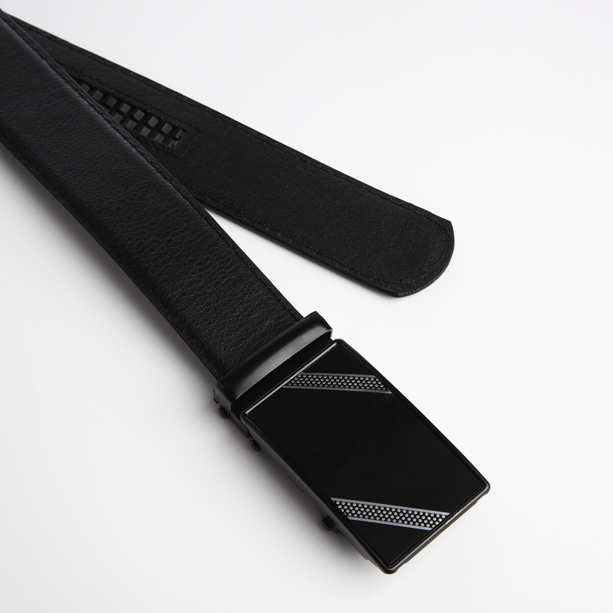 фото Ремень муж 06-01-03-01, 3,5*0,3*135 см, великан, автомат, черный no brand