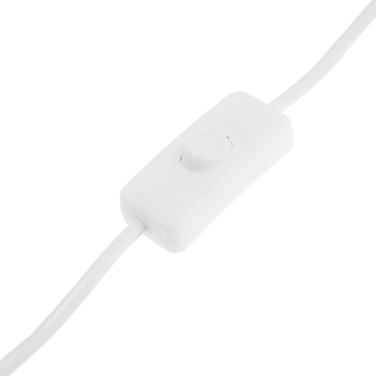 фото Шнур сетевой с выключателем для бра, 1,5 м, шввп 2 х 0.5 мм2, белый no brand