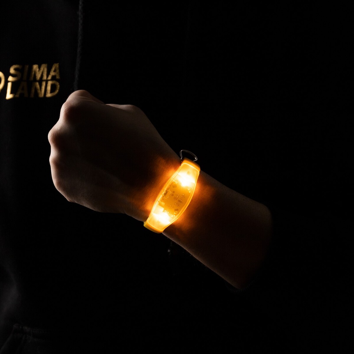 фото Светодиодный браслет желтый, батарейки cr2016х2, свечение желтое no brand