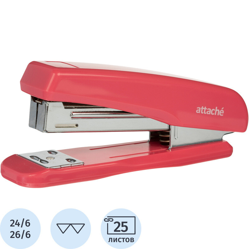 Степлер Attache до 25 листов розовый (скобы № 24/6, 26/6)
Степлер Attache до 25 листов розовый (скобы № 24/6, 26/6)