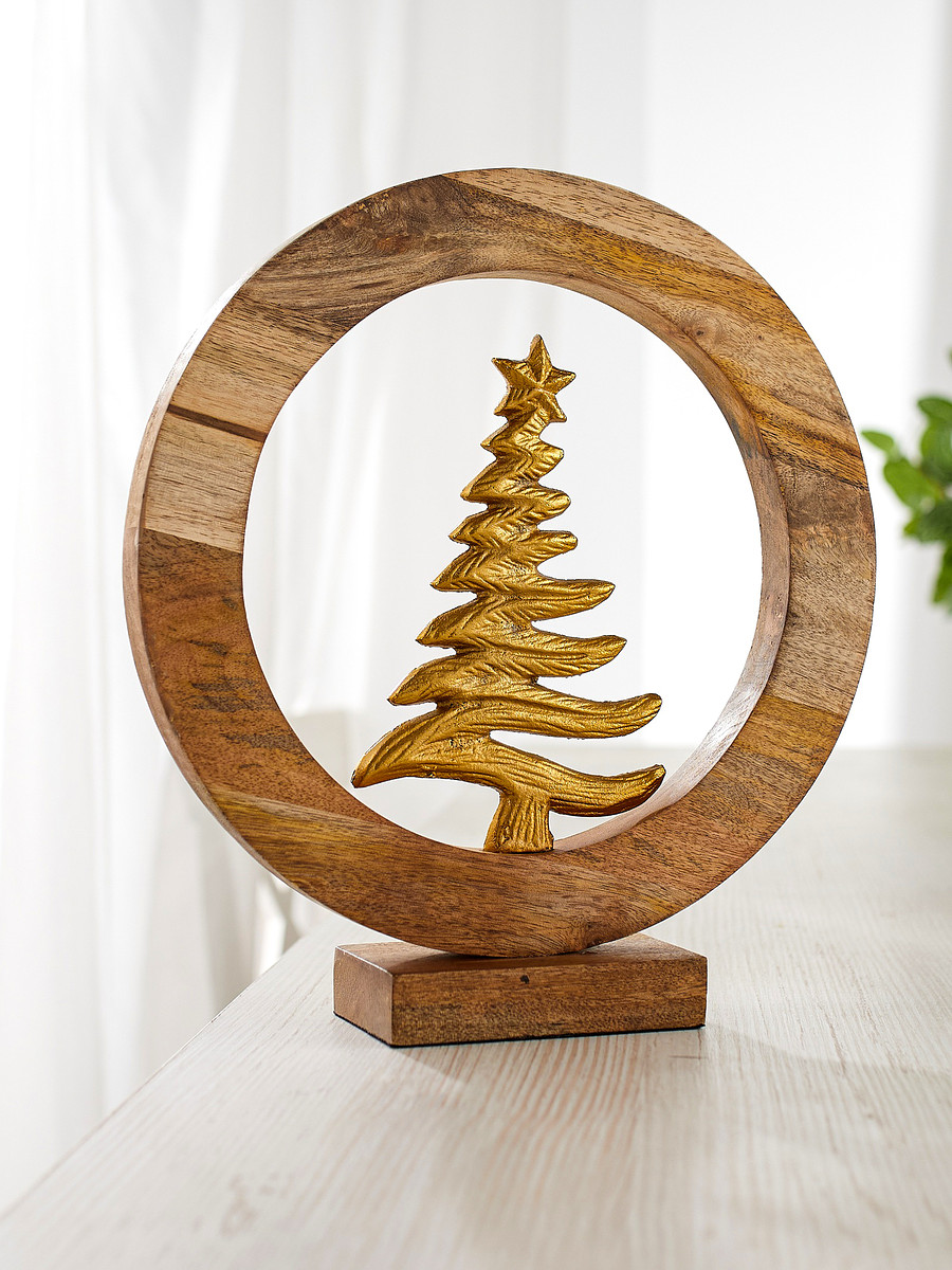 Сувенир интерьерный в деревянном кольце, Золотистый
Сувенир интерьерный в деревянном кольце, Золотистый