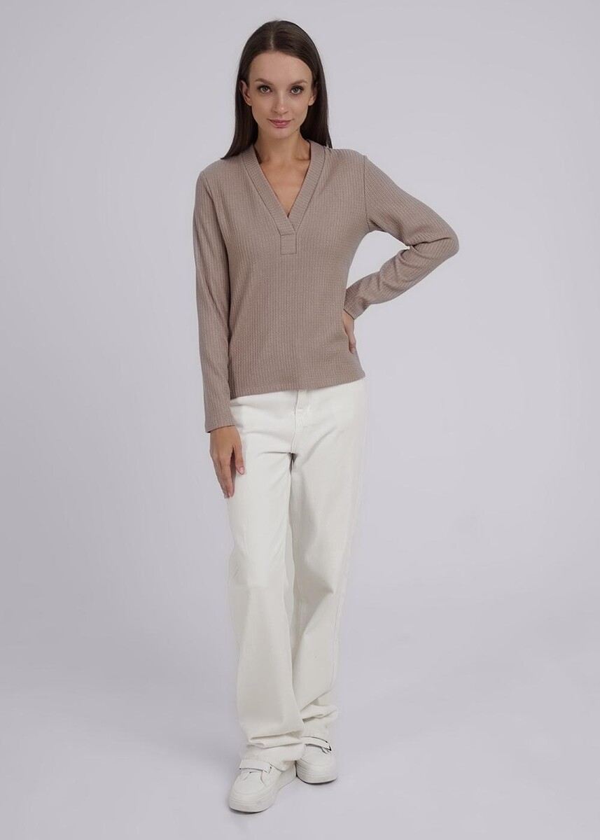 Джемпер, Бежевый;кофейный 
Джемпер, Бежевый;кофейный