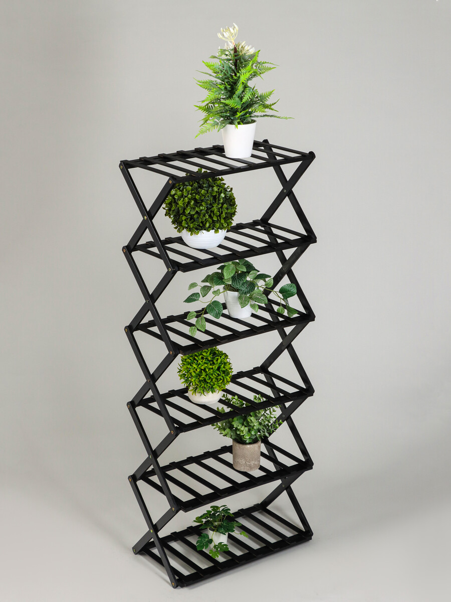 Подставка для цветов greengo, 6 полок, 50×25×110 см, напольная, бамбук, черная, Черный
Подставка для цветов greengo, 6 полок, 50×25×110 см, напольная, бамбук, черная, Черный