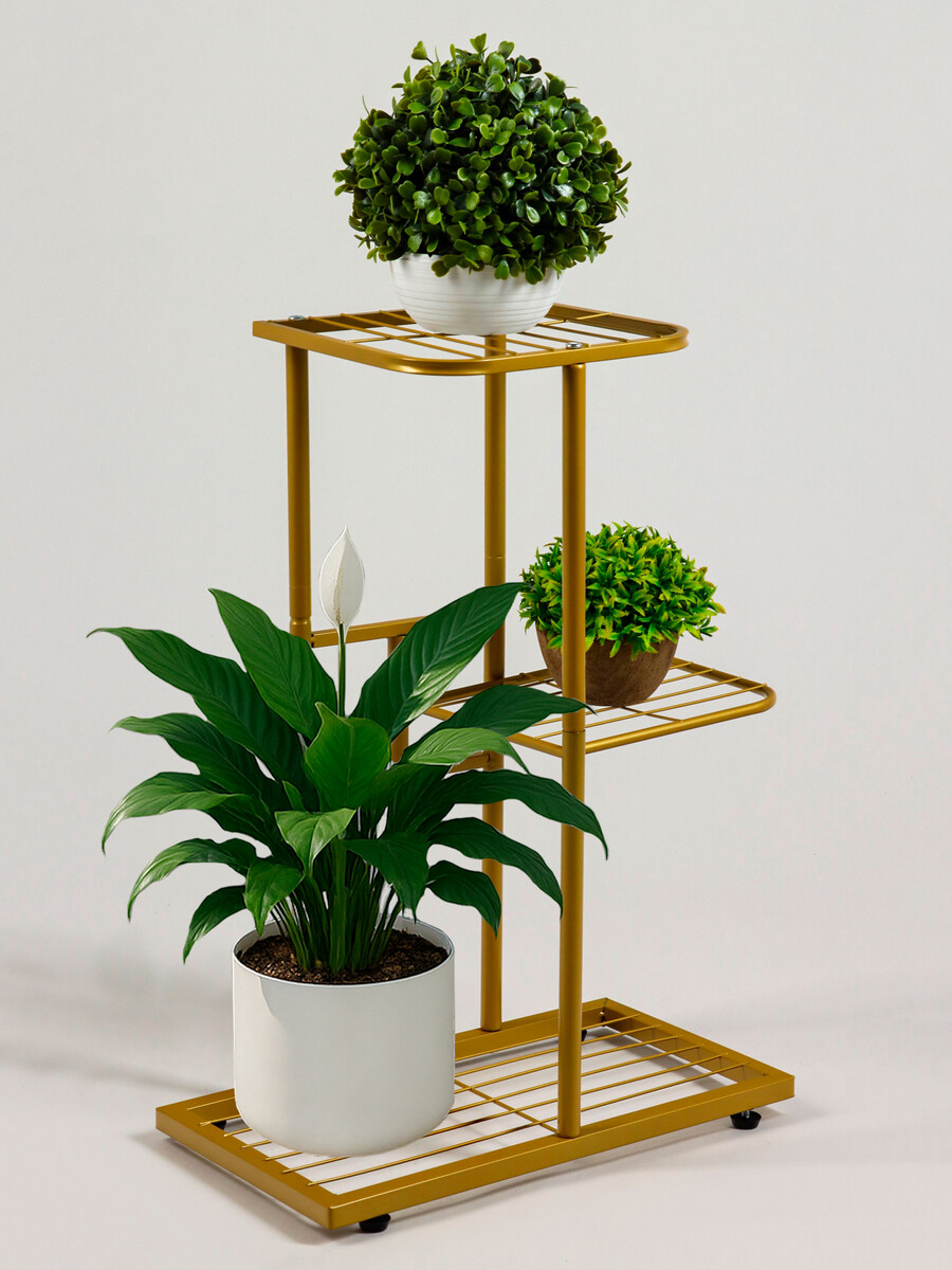 Подставка для цветов greengo, 3 полки, 43×22×57 см, напольная, металл, цвет золотой, Золотистый
Подставка для цветов greengo, 3 полки, 43×22×57 см, напольная, металл, цвет золотой, Золотистый