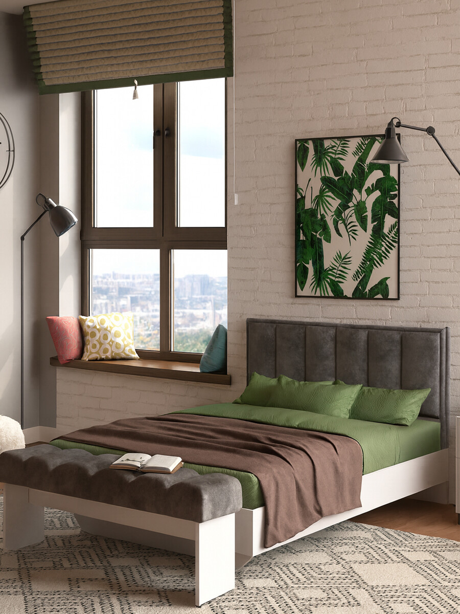 Кровать односпальная, Белый;серый
Кровать односпальная, Белый;серый