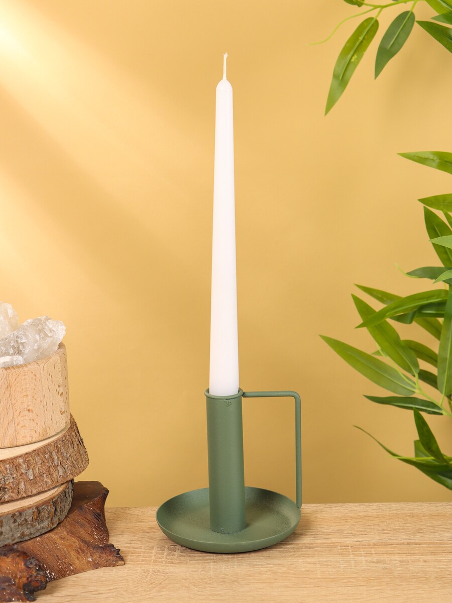 Подсвечник на 1 свечу текстурный с ручкой и блюдцем, Зеленый
Подсвечник на 1 свечу текстурный с ручкой и блюдцем, Зеленый