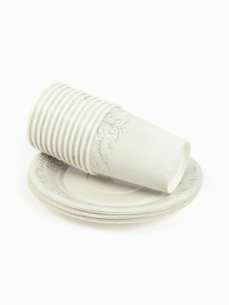 Мп набор бумажной посуды, Белый
Мп набор бумажной посуды, Белый