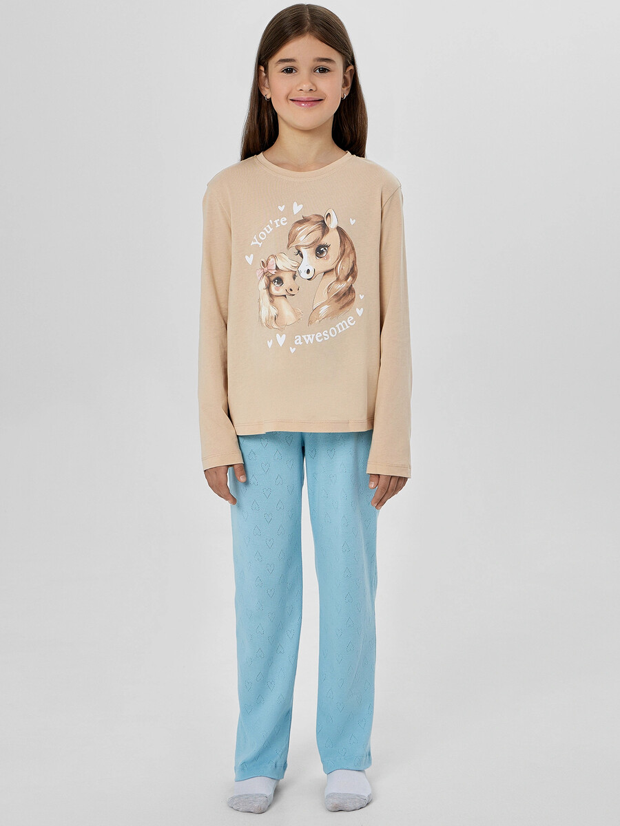 Комплект домашний для девочек с надписью, Бежевый;голубой;бежевый +сердечки на голубом
Комплект домашний для девочек с надписью, Бежевый;голубой;бежевый +сердечки на голубом