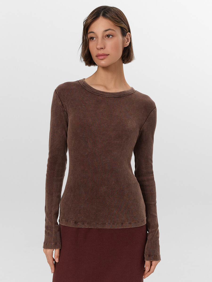 Лонгслив женский коричневый с обработкой эйсид, Коричневый;acid wash коричневый
Лонгслив женский коричневый с обработкой эйсид, Коричневый;acid wash коричневый