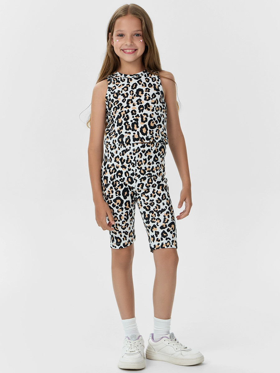 Комплект для девочек (топ, шорты), Белый;леопард на белом
Комплект для девочек (топ, шорты), Белый;леопард на белом