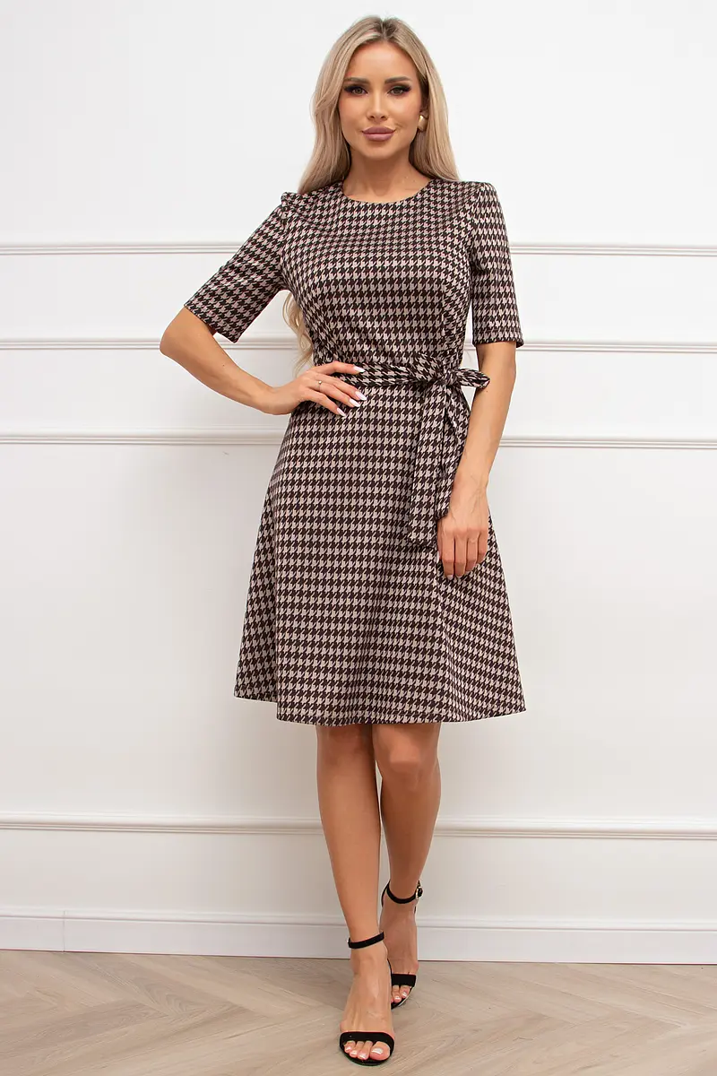 Платье, Бежевый;коричневый;гусиные лапки
Платье, Бежевый;коричневый;гусиные лапки