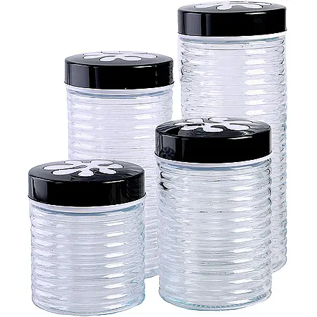 Набор банок для сыпучик, Черный
Набор банок для сыпучик, Черный