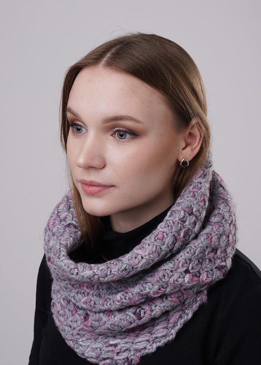 Шарф платок, Серый;меланж св.серый/фиолетовый
Шарф платок, Серый;меланж св.серый/фиолетовый