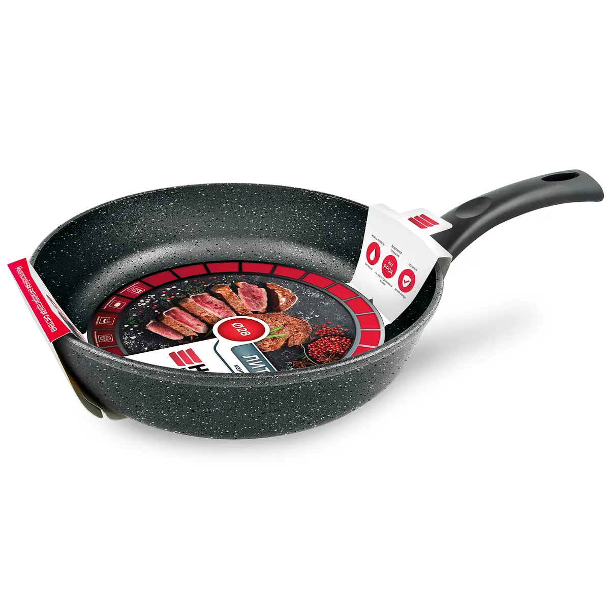 Сковорода литая 28см Черный гранит
Сковорода литая 28см Черный гранит