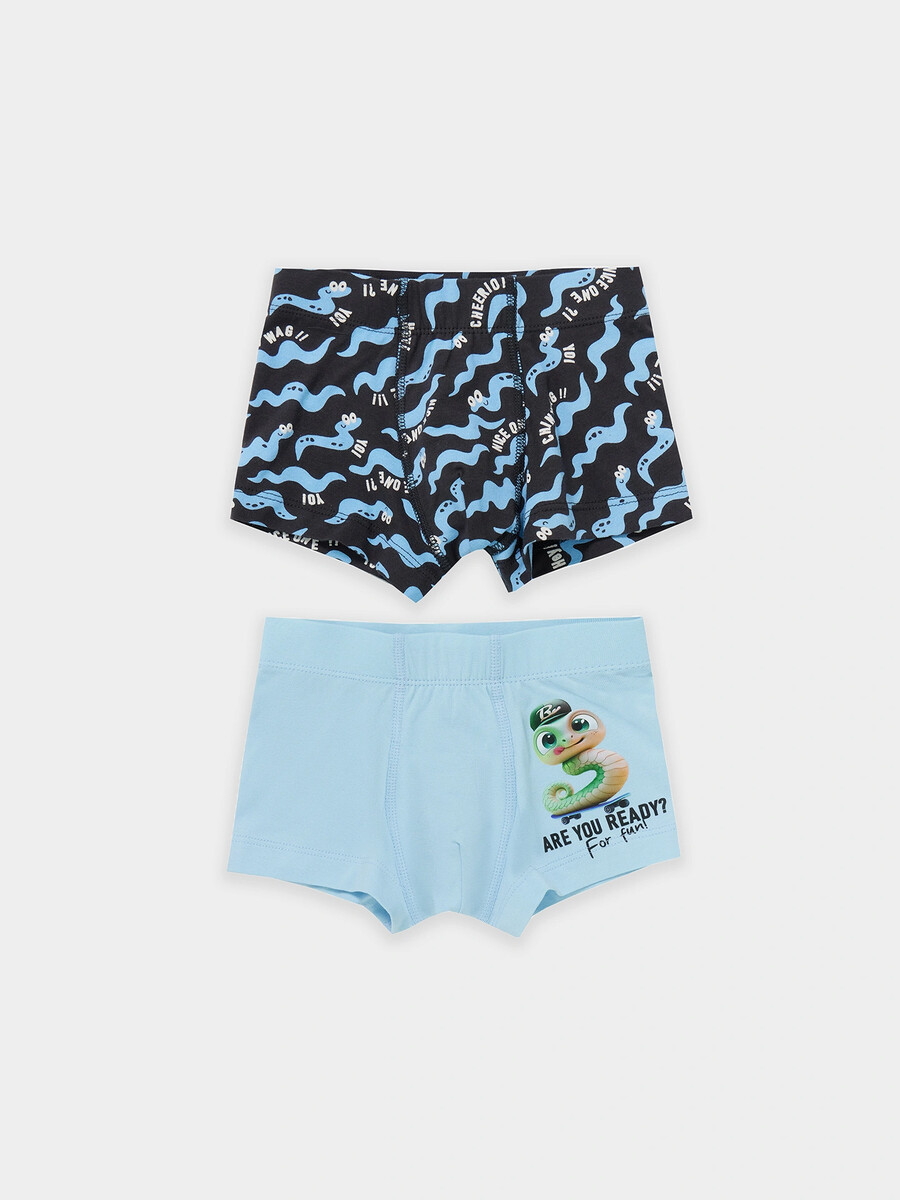 Трусы для мальчиков боксеры мультипак (2 шт.), Разноцветный;насыщенный голубой +змейки на графите
Трусы для мальчиков боксеры мультипак (2 шт.), Разноцветный;насыщенный голубой +змейки на графите