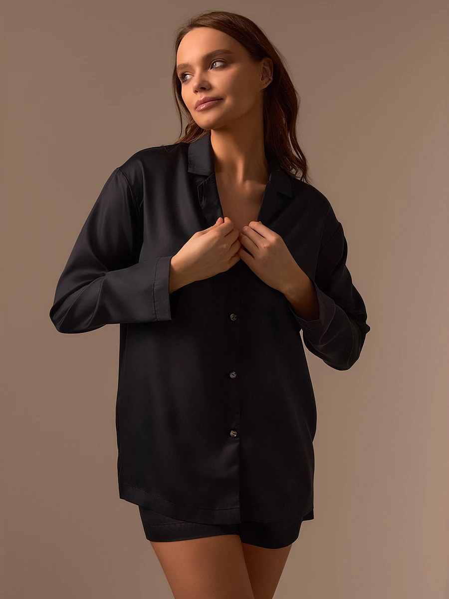 Пижама рубашка шорты, Черный
Пижама рубашка шорты, Черный