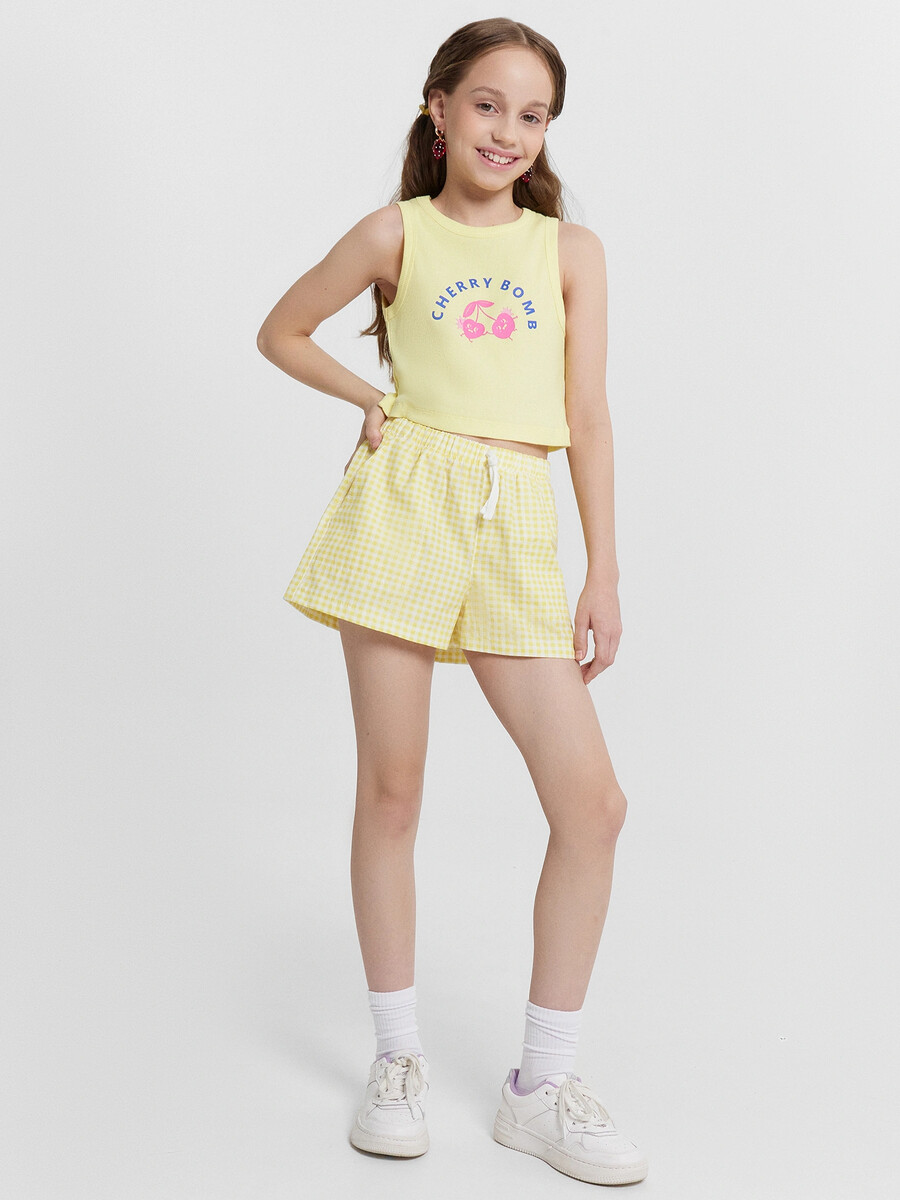 Шорты для девочек желтые, Желтый;желтая клетка виши
Шорты для девочек желтые, Желтый;желтая клетка виши